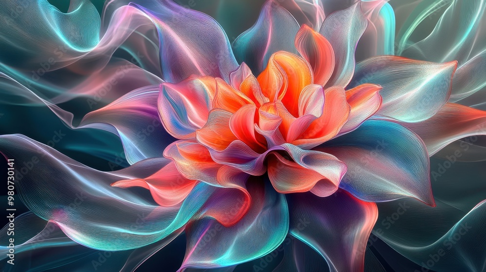 3D rendering of blooming flowers 3D rendering of blooming flowers