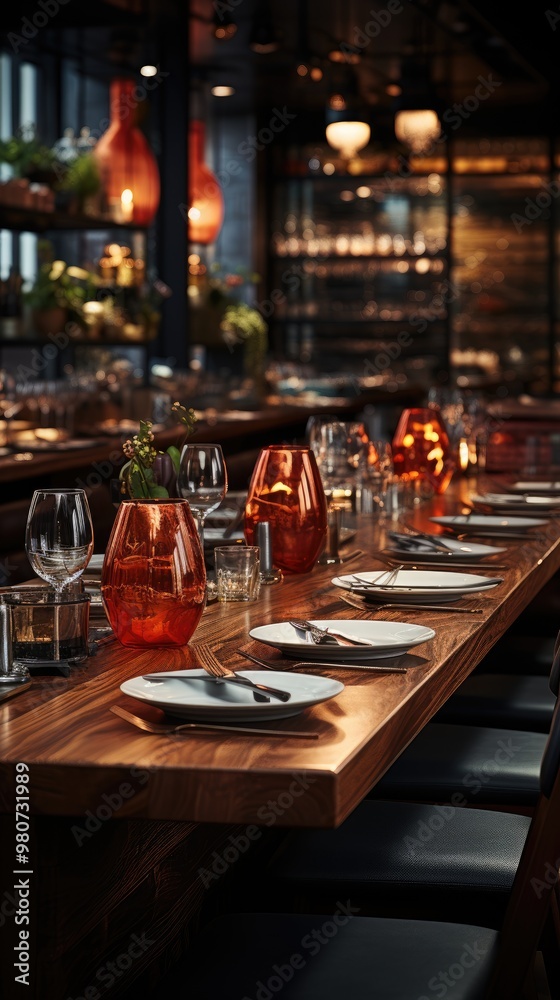 fine dining table setting in golden color theme fine dining table setting in golden color theme