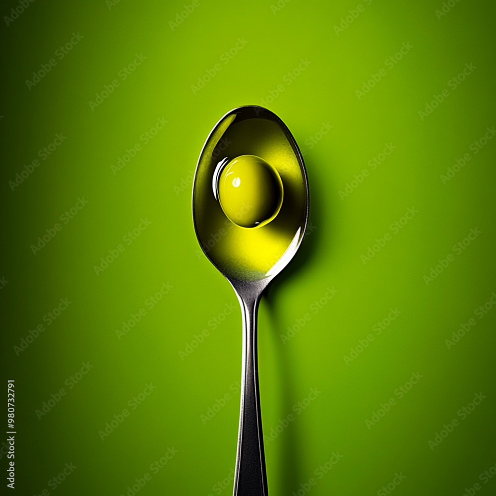 spoon with oil and a forgetful inside