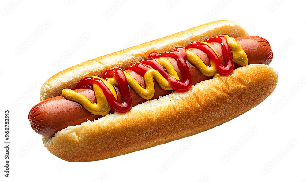 Hot dog with mustard, transparent background Hot dog with mustard, transparent background
