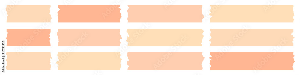 Collection of adhesive tape, washi, mini tape vector sticker illustration