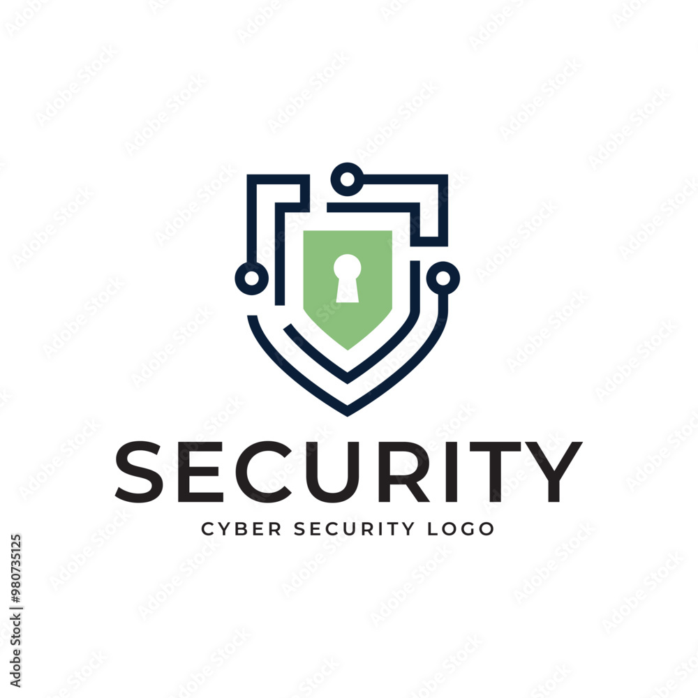 Fototapeta premium Cyber Security Logo or badge for technology and security company.