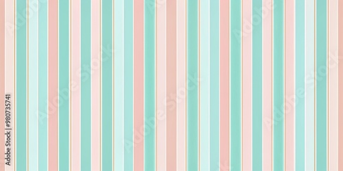 Soft pastel color striped background featuring calming hues of pale pink, baby blue, and mint green, perfect for wallpaper, adding sweetness to any space.