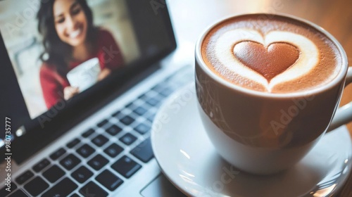 Connected Hearts - A Romantic Video Call Over Coffee