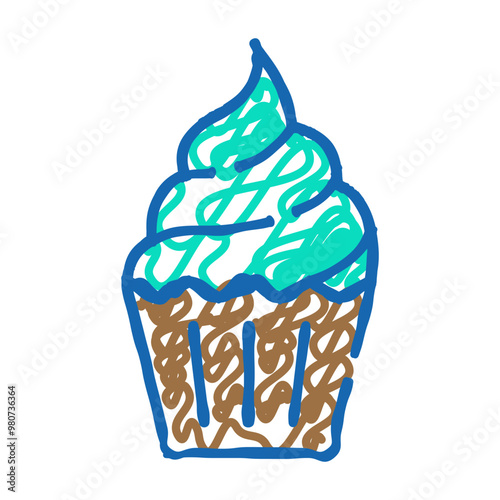 cake dessert doodle icon sketch vector. cake dessert sign. isolated symbol illustration