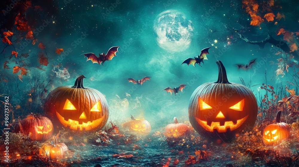 Charming Halloween backdrop showcasing upscale pumpkins. Perfect for posters, flyers, invitations, and all your spooky celebrations. Charming Halloween backdrop showcasing upscale pumpkins. Perfect for posters, flyers, invitations, and all your spooky celebrations.