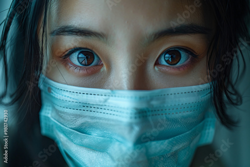 People wearing coronavirus face mask personal safety outbreak pandemic danger, Generative AI