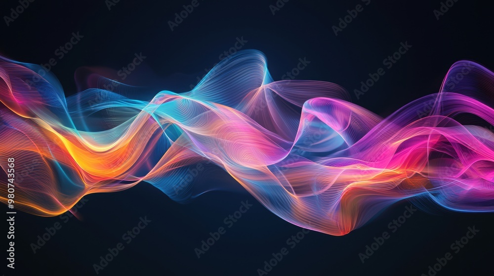 Virtual Interwoven Bonds: Abstract Digital Waves Symbolizing Online Relationship Connection Virtual Interwoven Bonds: Abstract Digital Waves Symbolizing Online Relationship Connection