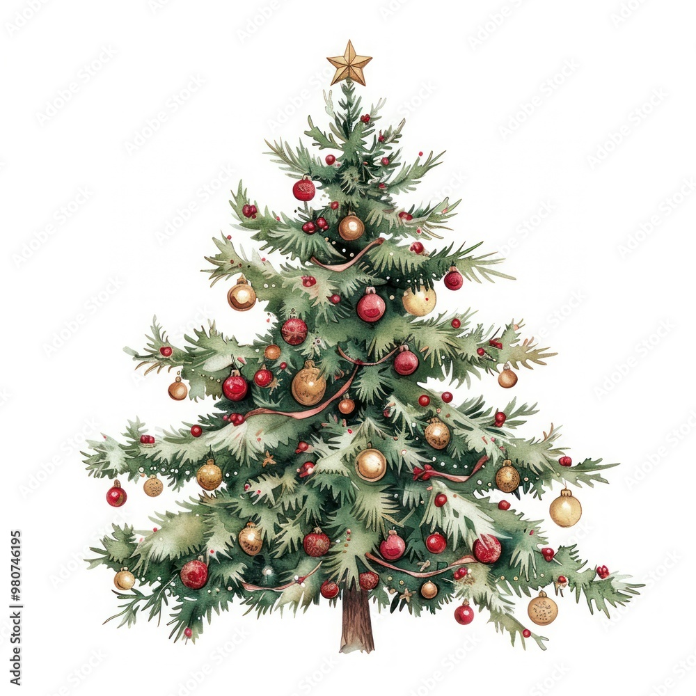 Festive Christmas tree illustration Festive Christmas tree illustration