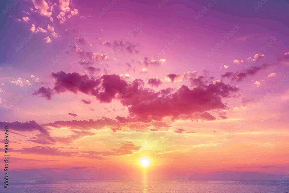 Fototapeta premium Colorful sky at sunrise and sunset no birds panoramic view