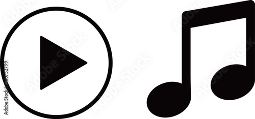 再生ボタン 音符　アイコン