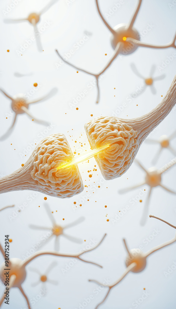 Obraz premium Synaptic Transmission in the Human Brain