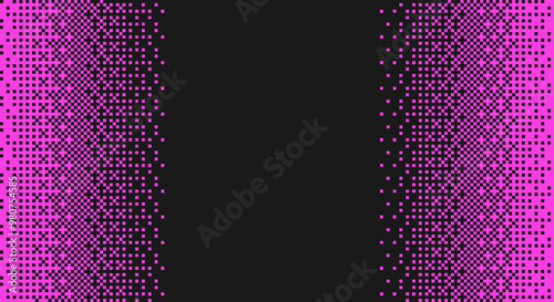Pixelated gradient frame background. Y2K aesthetics texture. Neon pink color. Retro game technology rectangle