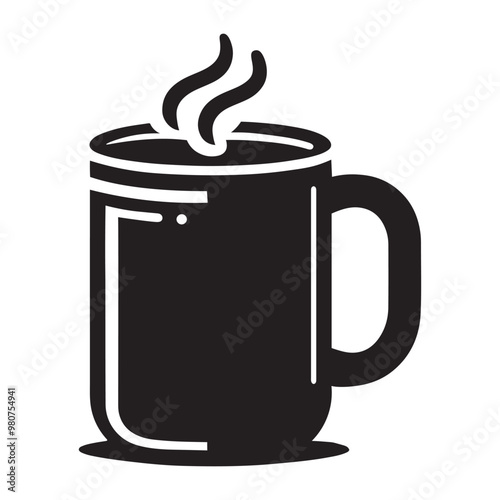 A Mug silhouette vector illustration isolated on white background.