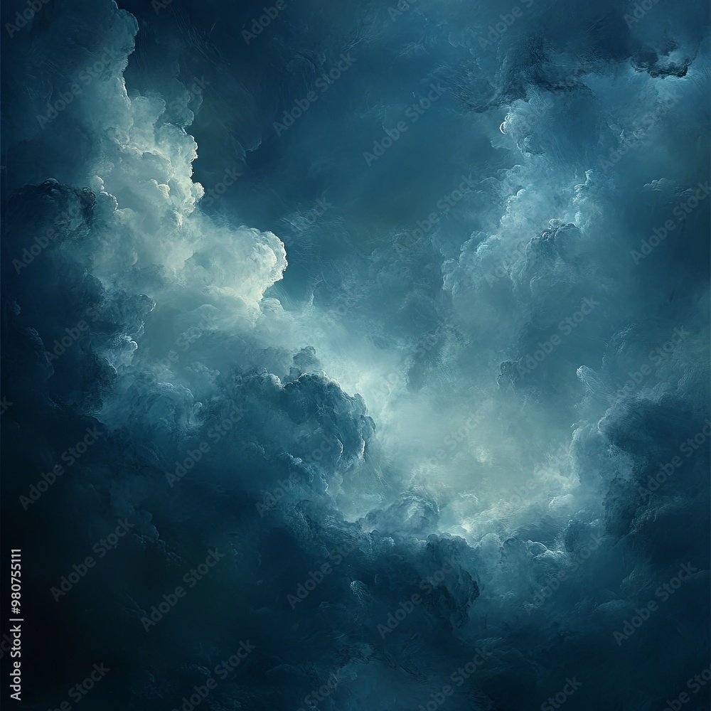Naklejka premium Texture of storm clouds on dark sky.