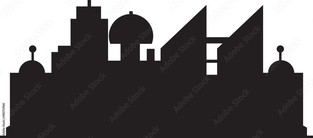 Fototapeta premium Cityscape Silhouette Illustration