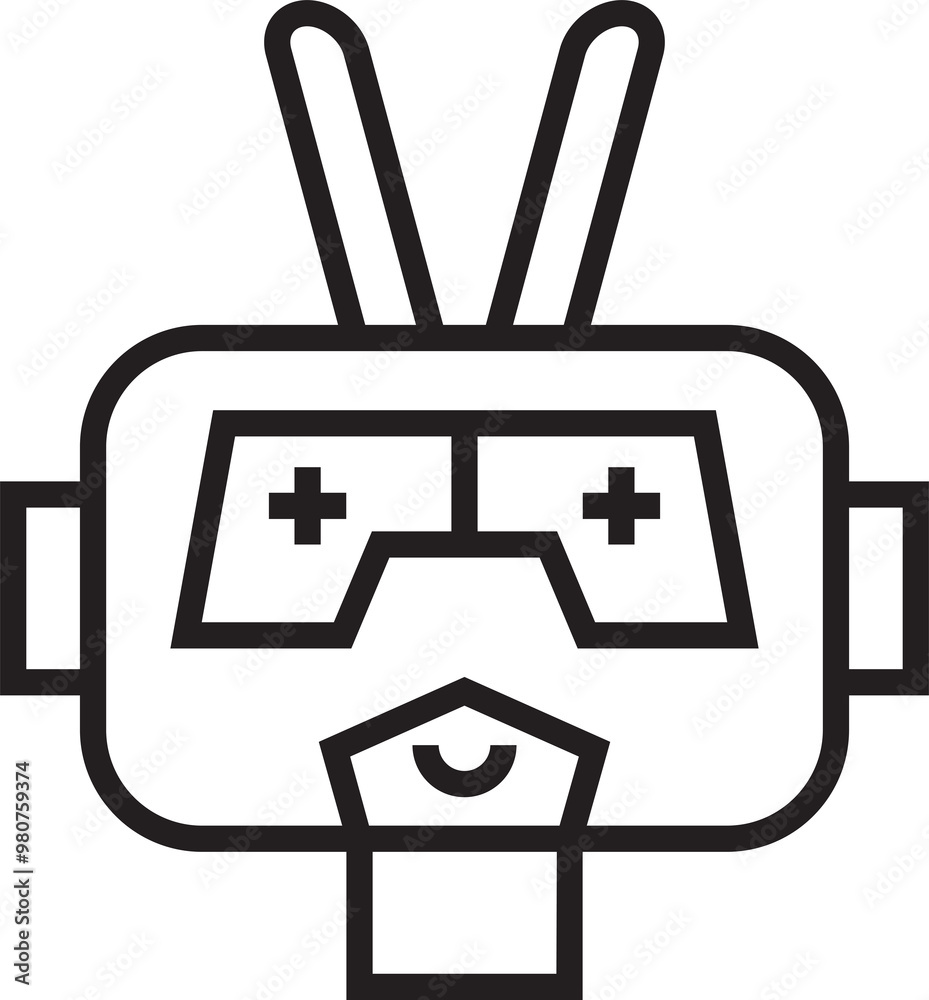 Robot Head Line Avatar Robot Head Line Avatar