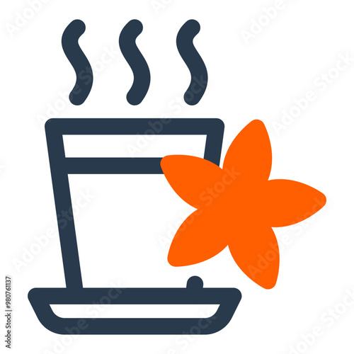 Steaming Chai Tea with Autumn Flower