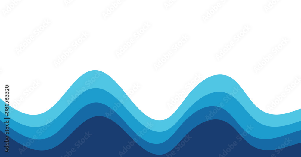 Fototapeta premium Abstract background of rainbow groovy design Wavy Line. Vector blue color pattern ready