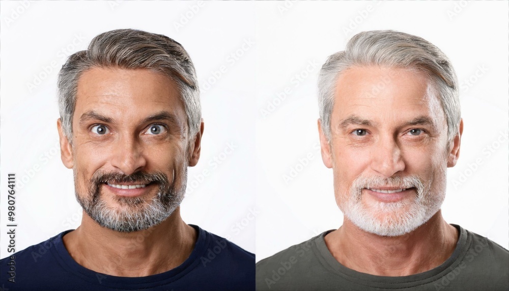 aged face state before after white backgraund aged face state before after white backgraund