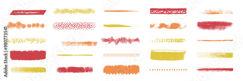 A collection of 20 unique hand-drawn texture swatches for graphic design and illustration. This set includes a variety of brushstrokes, patterns, and textures, perfect for adding visual interest to yo