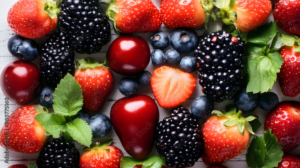 healthy produce image, vibrant fruits, vegetables in the baskets healthy produce image, vibrant fruits, vegetables in the baskets