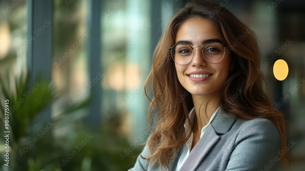 Young and Happy Professional Smiling in a Business Environment to Inspire Positivity and Approachability Young and Happy Professional Smiling in a Business Environment to Inspire Positivity and Approachability
