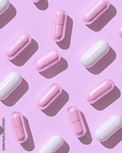 pharmaceuticals antibiotics pills medicine /colorful antibacterials pills on white background /capsule pill medicine 