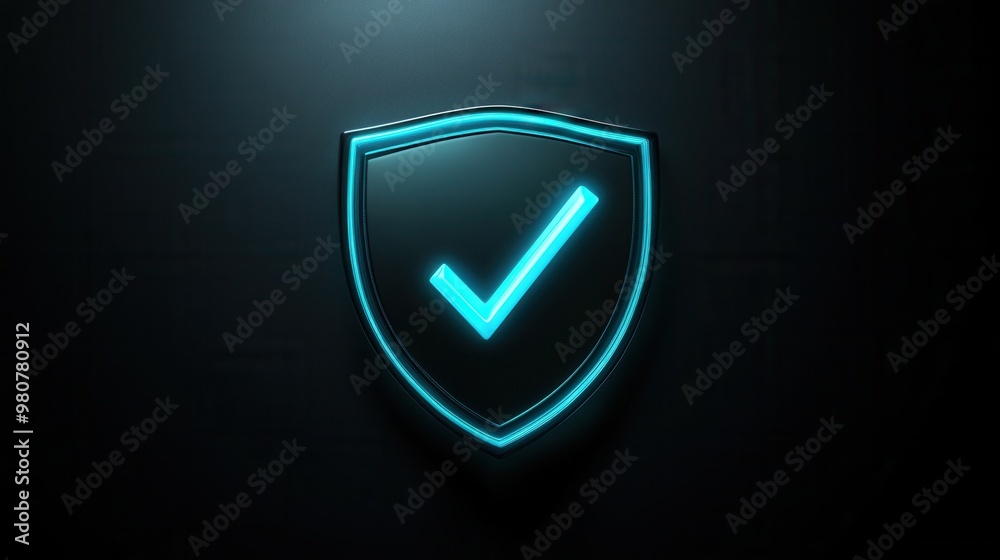 Modern Shield Icon with Checkmark for Security and Protection Modern Shield Icon with Checkmark for Security and Protection