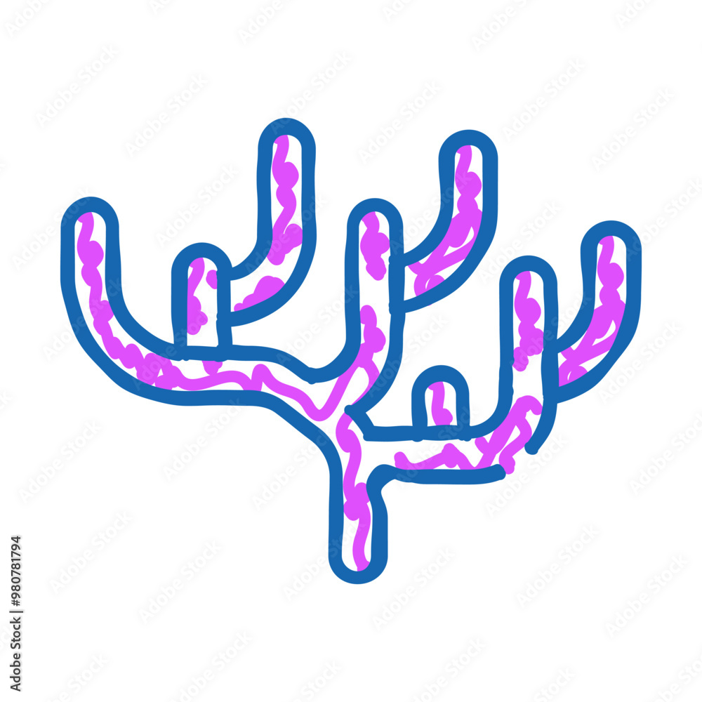 marine coral doodle icon sketch vector. marine coral sign. isolated symbol illustration marine coral doodle icon sketch vector. marine coral sign. isolated symbol illustration