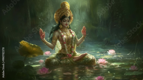 illustration of Goddess Parvati photo