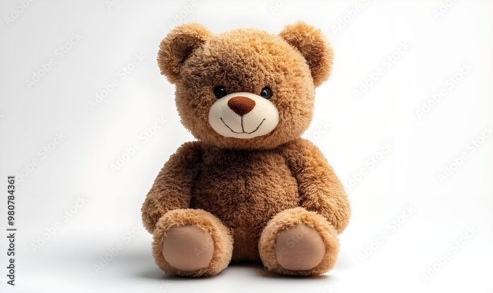 Obraz premium a brown teddy bear sitting on a white surface