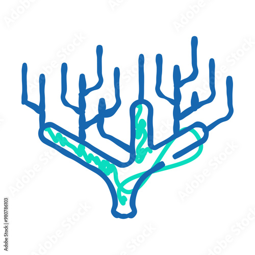 coral plant doodle icon sketch vector. coral plant sign. isolated symbol illustration