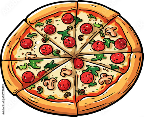 Pizza clipart desing illustration