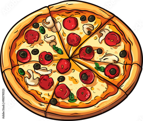 Pizza clipart desing illustration