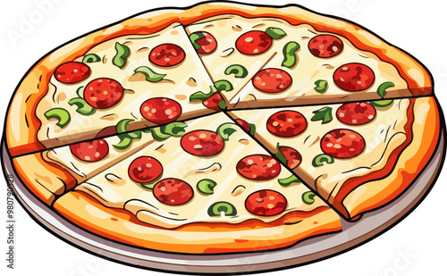 Pizza clipart desing illustration