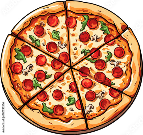 Pizza clipart desing illustration