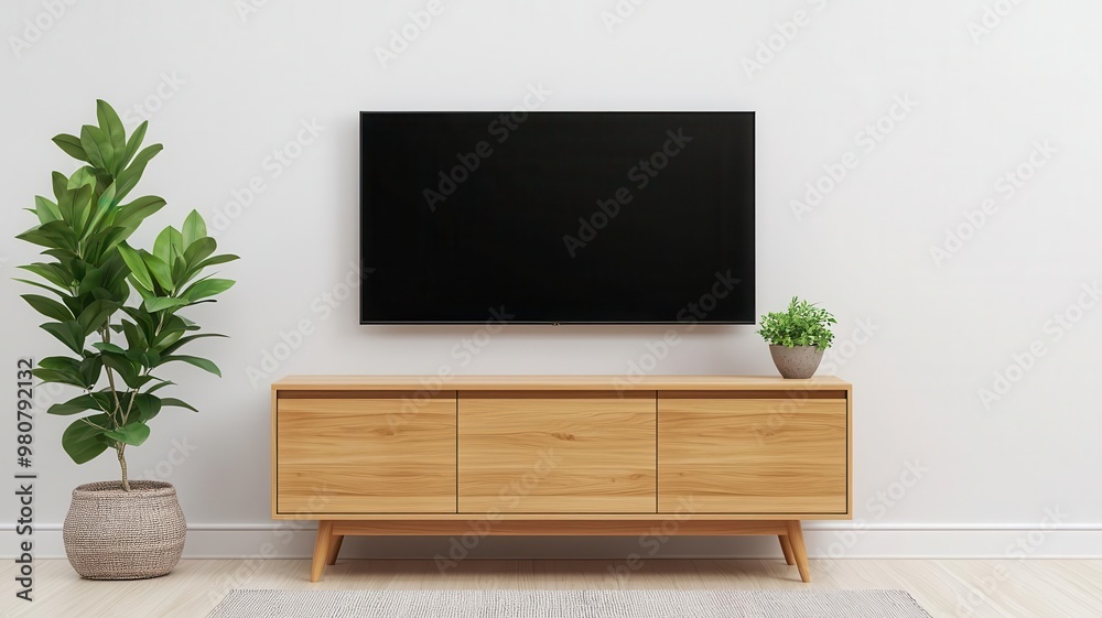 Teak TV stand with sliding doors, set in a media room with a flatscreen TV, minimalist decor, and a cozy rug Teak TV stand with sliding doors, set in a media room with a flatscreen TV, minimalist decor, and a cozy rug