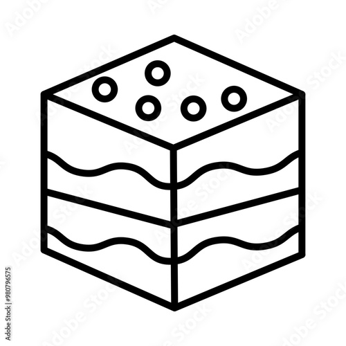 Tiramisu line icon