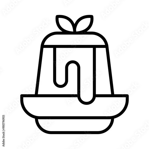 Sticky Toffee Pudding line icon