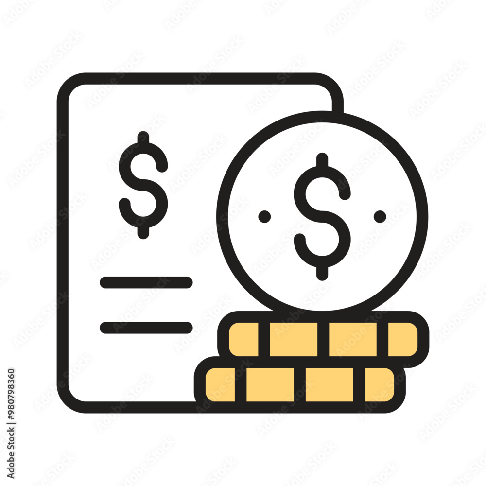 Bold cash money icon symbolizing wealth and income Bold cash money icon symbolizing wealth and income