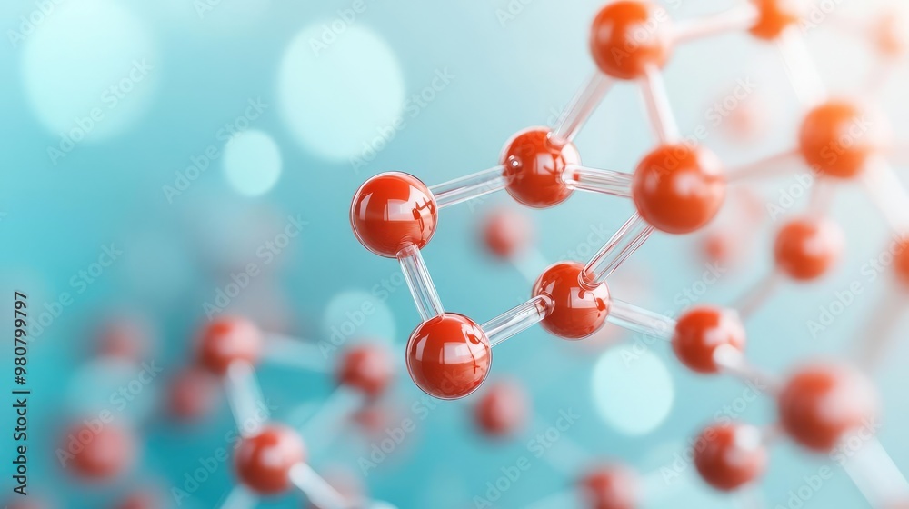 Obraz premium Molecular view of unsaturated lipids supporting cardiovascular health, vibrant 3D concept, science and wellness focus