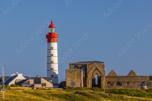 Saint-Mathieu Lighthouse, Pointe Saint-Mathieu in Plougonvelin, Finistere, France photo