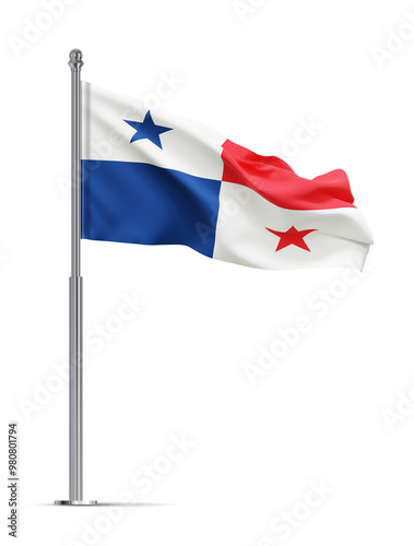 Free Download Flag of Panama isolated on white background. 3d-rendering - GFXLoad