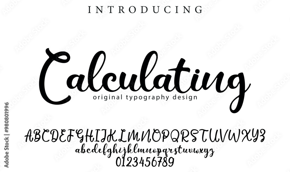 Calculating Font Stylish brush painted an uppercase vector letters, alphabet, typeface Calculating Font Stylish brush painted an uppercase vector letters, alphabet, typeface