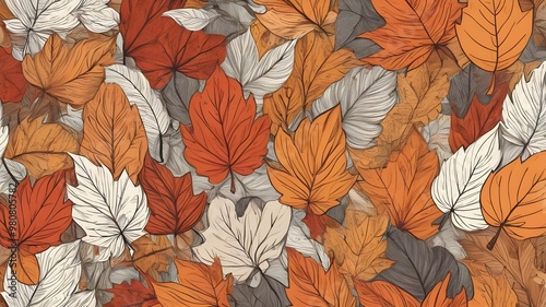 Abstract hand drawn Fall Background