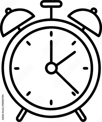Classic Alarm Clock Illustration for Time Management Concept