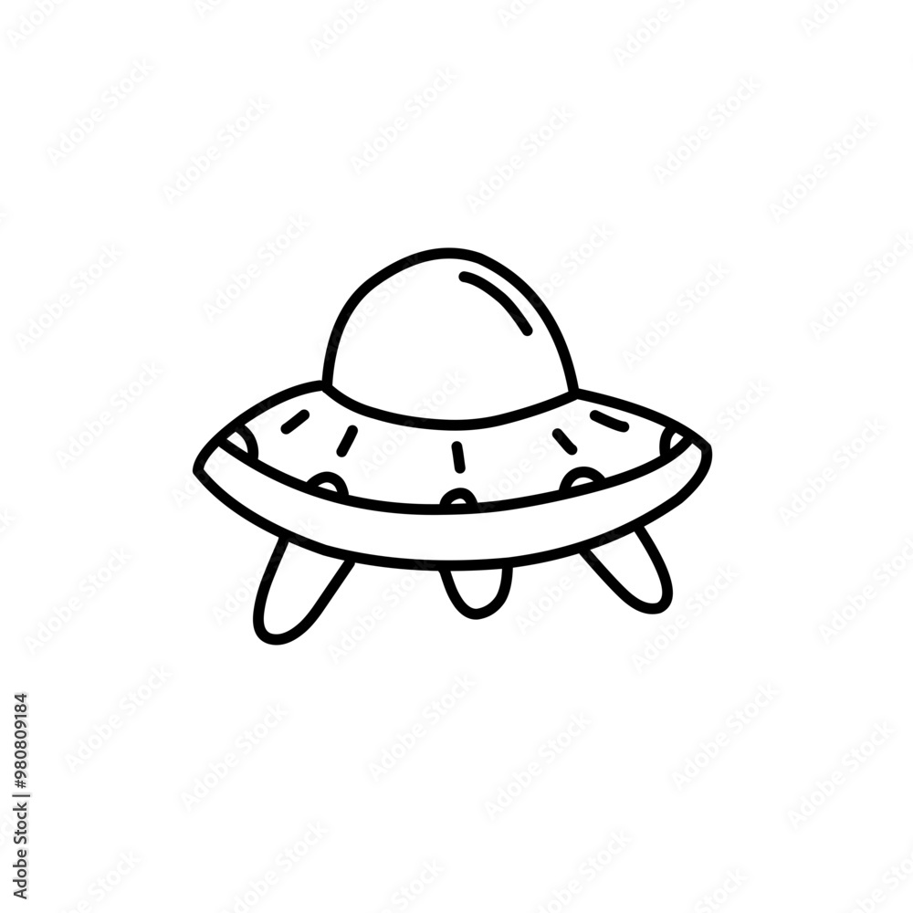 hand drawn ufo flying saucer hand drawn ufo flying saucer