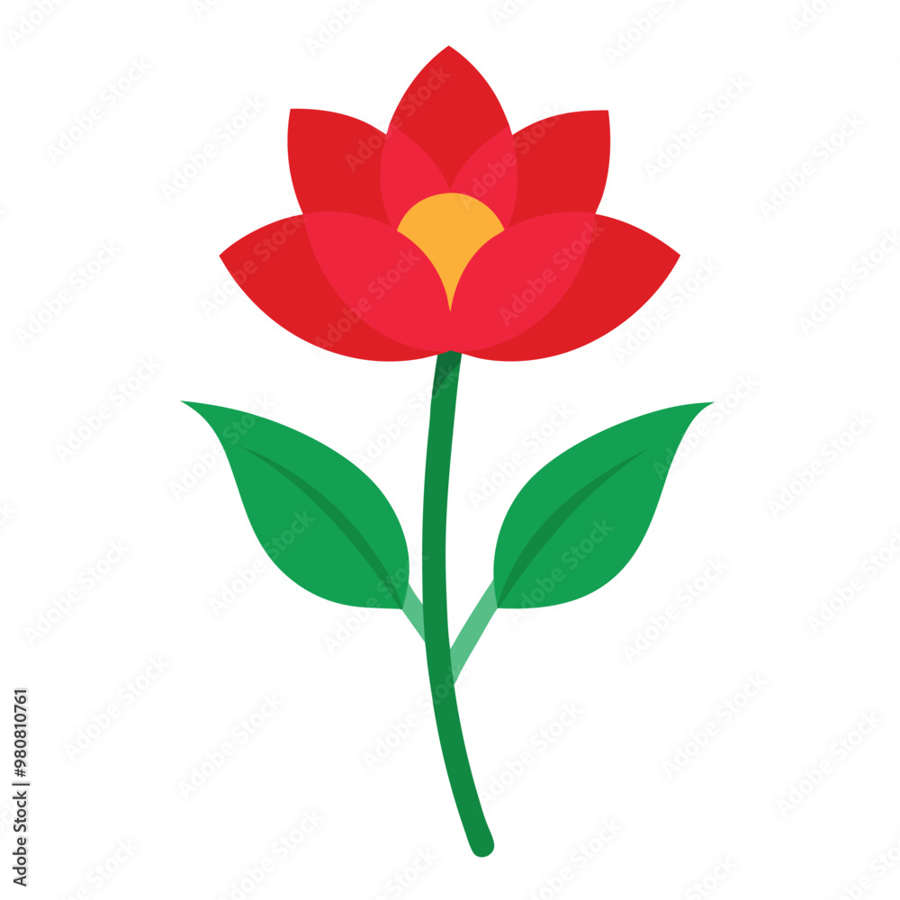 a drawing of a flower with a red flower on it a drawing of a flower with a red flower on it