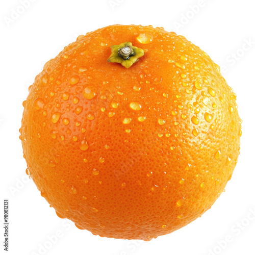 Fresh orange with water drops